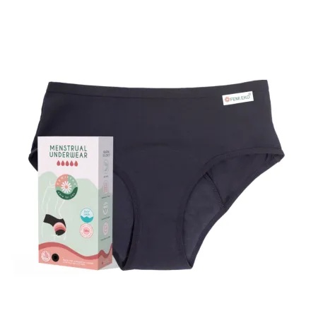 Chiloti menstruali din bumbac organic Ida, S, Negru, FemiEko
