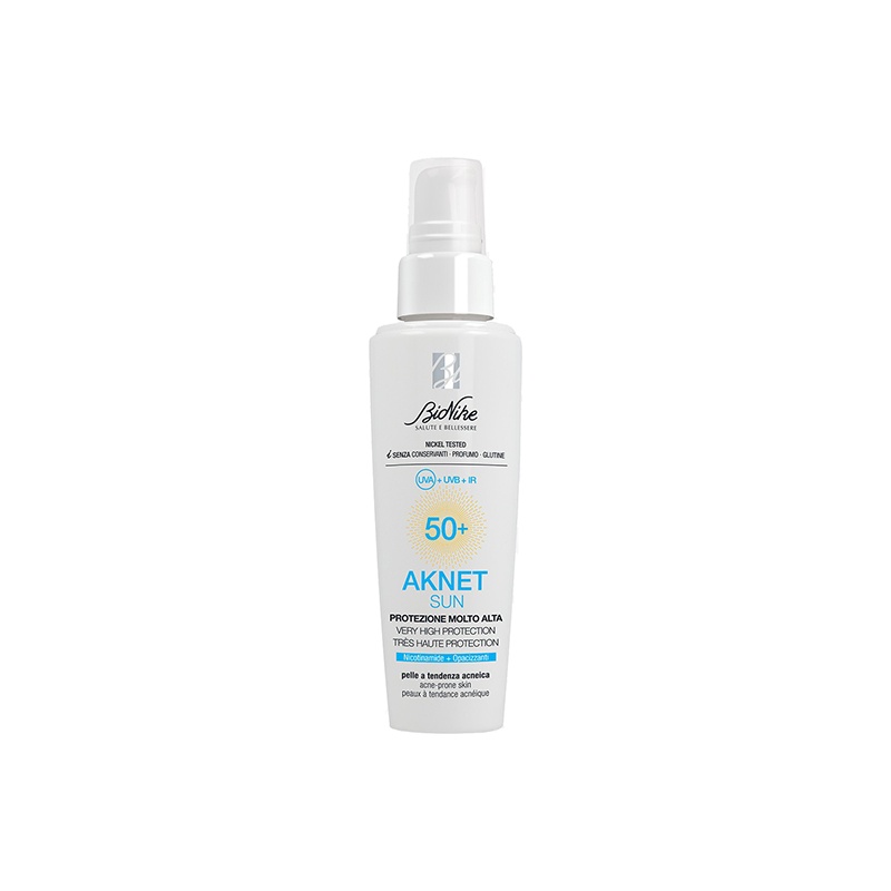 Crema cu protectie solara inalta piele predispusa la acnee AKNET SUN 50+, 50 ml, Bionike