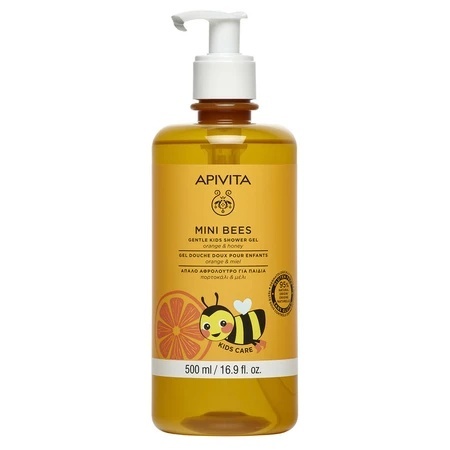 Gel de dus pentru copii cu miere si portocale, 500 ml, Apivita