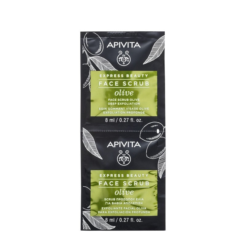 Masca de fata exfolianta cu extract de masline, 2 x 8 ml, Apivita