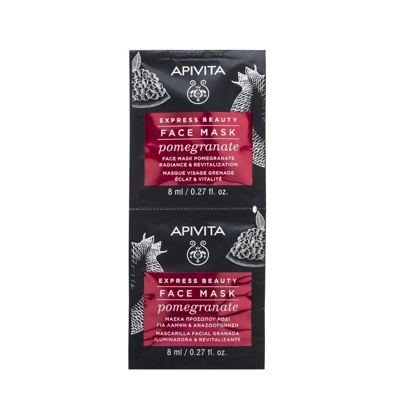 Masca de fata revitalizanta cu extract de rodie, 2 x 8 ml, Apivita