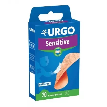Plasturi stripuri pentru pielea sensibila UrgoSensitiveStretch, 20 bucati, Urgo