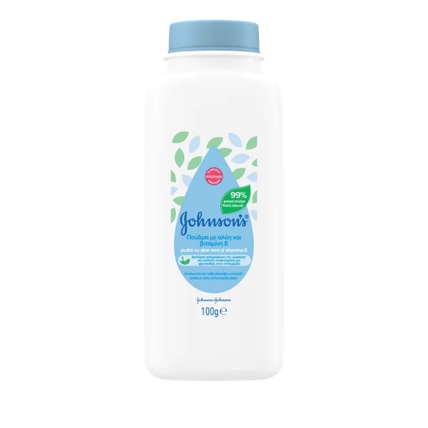 Pudra cu Aloe Vera si Vitamina E, 100 g, Johnson&Johnson