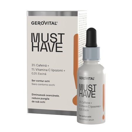 Ser contur pentru ochi Must Have cu cafeina si vitamina C, 30ml, 719, Gerovital