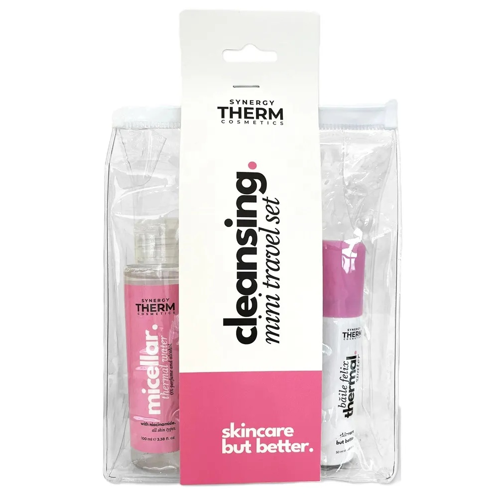 Set Travel Mini, Apa termala micelara, 100ml + Spuma curatare faciala, 100ml + Apa termala, 50ml, Synergy Therm