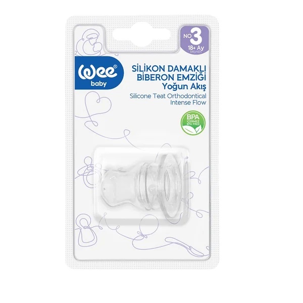 Tetina pentru biberon din silicon ortodontica nr.3 cod 127, 1 bucata, Wee Baby
