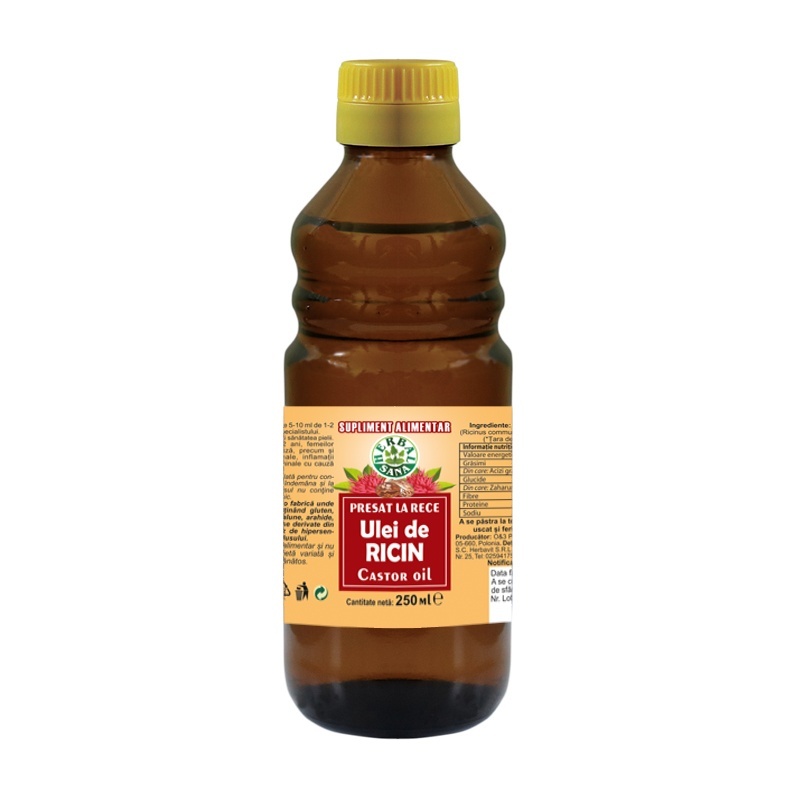Ulei de ricin presat la rece, 100 ml, Herbavit