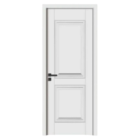 Usa Interior din MDF Novo Doors ND12 LUX PREMIUM, Cadru din Lemn Masiv, KIT COMPLET, Toc Reglabil de 10 CM INCLUS, Plinta pe Ambele Parti (Culoare: Alb mat, Dimensiune: 80 cm, Maner: Patrat argintiu crom, Toc: Reglabil 30 cm)