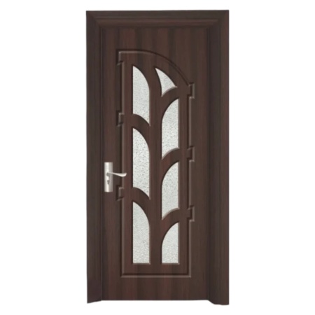 Usa Interior din MDF Novo Doors ND308, Cadru din Lemn Masiv, Geam Sablat, KIT COMPLET, Toc , Manere si balamale incluse (Culoare: Wenge, Dimensiune: 80 cm, Maner: Standard, Toc: Reglabil 30 cm)