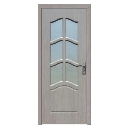 Usa Interior din MDF Novo Doors ND109, Cadru din Lemn Masiv, Geam Sablat, KIT COMPLET, Toc , Manere si balamale incluse (Culoare: Gri, Dimensiune: 60 cm, Maner: Patrat negru inchidere magnetica, Toc: Fix)