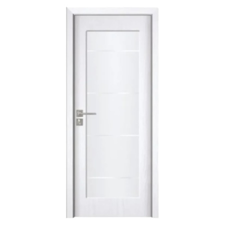 Usa Interior din MDF Novo Doors ND110-1, Cadru din Lemn Masiv, Geam Sablat, KIT COMPLET, Toc , Manere si balamale incluse (Culoare: Alb, Dimensiune: 80 cm, Toc: Fix, Maner: Patrat auriu inchidere magnetica)