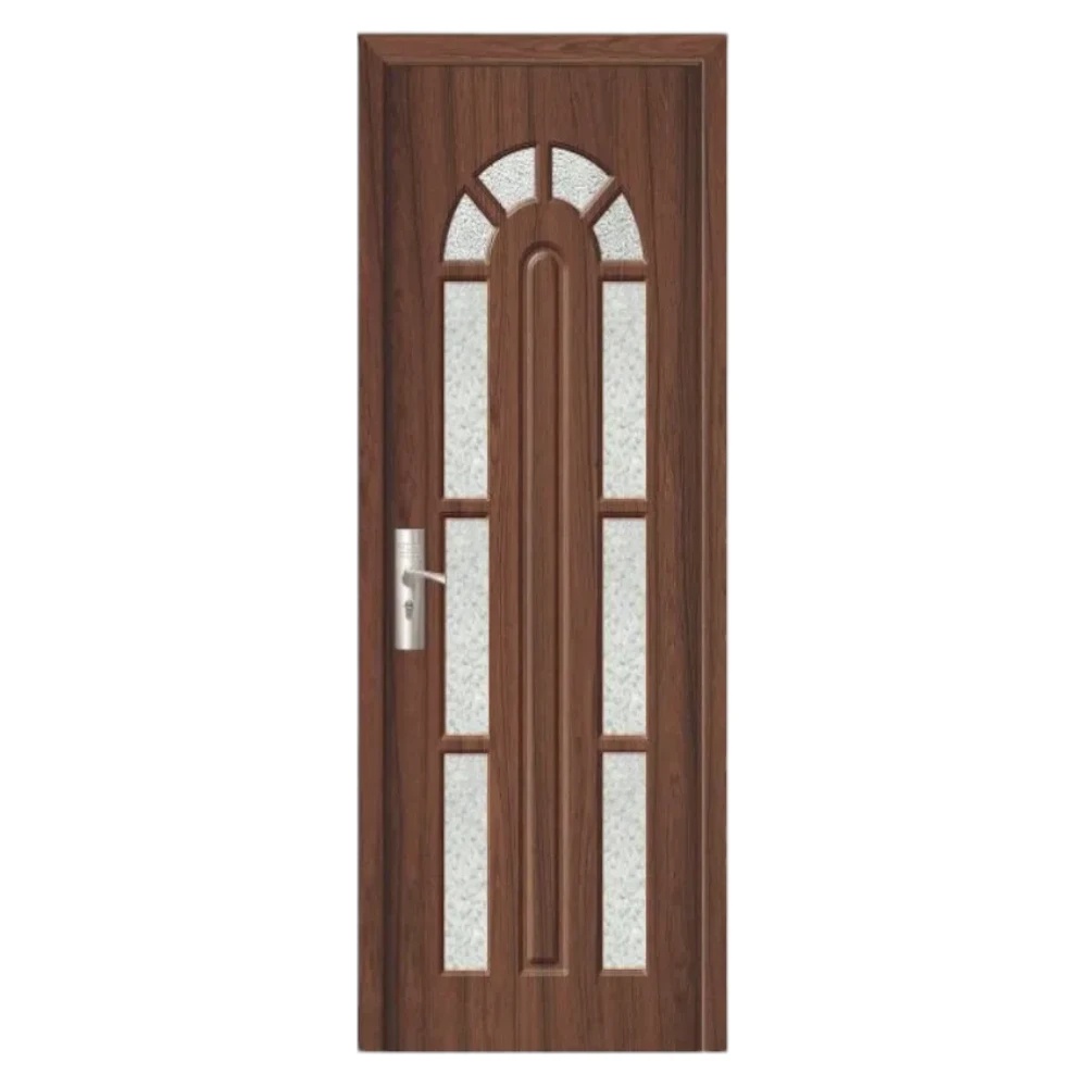 Usa Interior din MDF Novo Doors ND108, Cadru din Lemn Masiv, Geam Sablat, KIT COMPLET, Toc , Manere si balamale incluse (Culoare: Nuc, Dimensiune: 60 cm, Toc: Reglabil 30 cm, Maner: Patrat auriu inchidere magnetica)