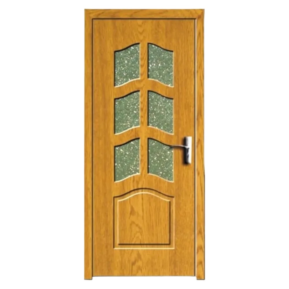Usa Interior din MDF Novo Doors ND109, Cadru din Lemn Masiv, Geam Sablat, KIT COMPLET, Toc , Manere si balamale incluse (Culoare: Stejar Deschis, Dimensiune: 60 cm, Toc: Fix, Maner: Patrat auriu inchidere magnetica)
