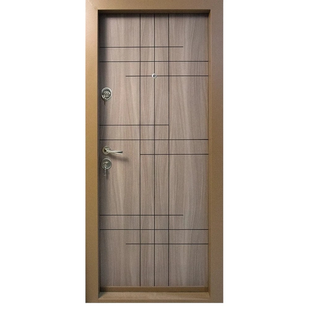 Usa metalica de apartament cu izolatie si vizor Novo Doors First Class NDS09, Deschidere Stanga Dreapta, Dimensiune 200X88 cm, Tabla 1.2 mm, Kit complet, Maron Tanganica (Sens deschidere: Dreapta)