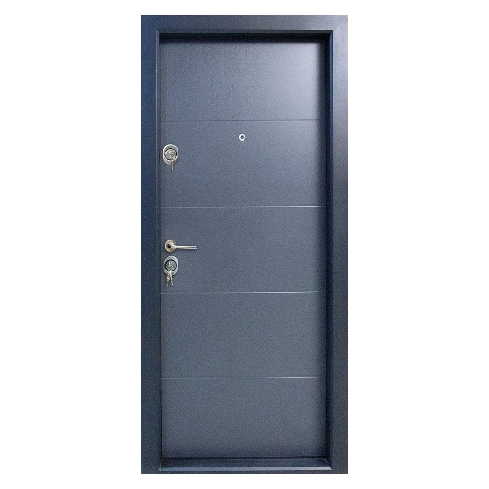 Usa metalica de apartament cu izolatie si vizor Novo Doors First Class NDS12, Deschidere Stanga Dreapta, Dimensiune 200X88 cm, Tabla 1.2 mm, Kit complet, Gri Antracit (Culoare: Gri Antracit, Sens deschidere: Dreapta)