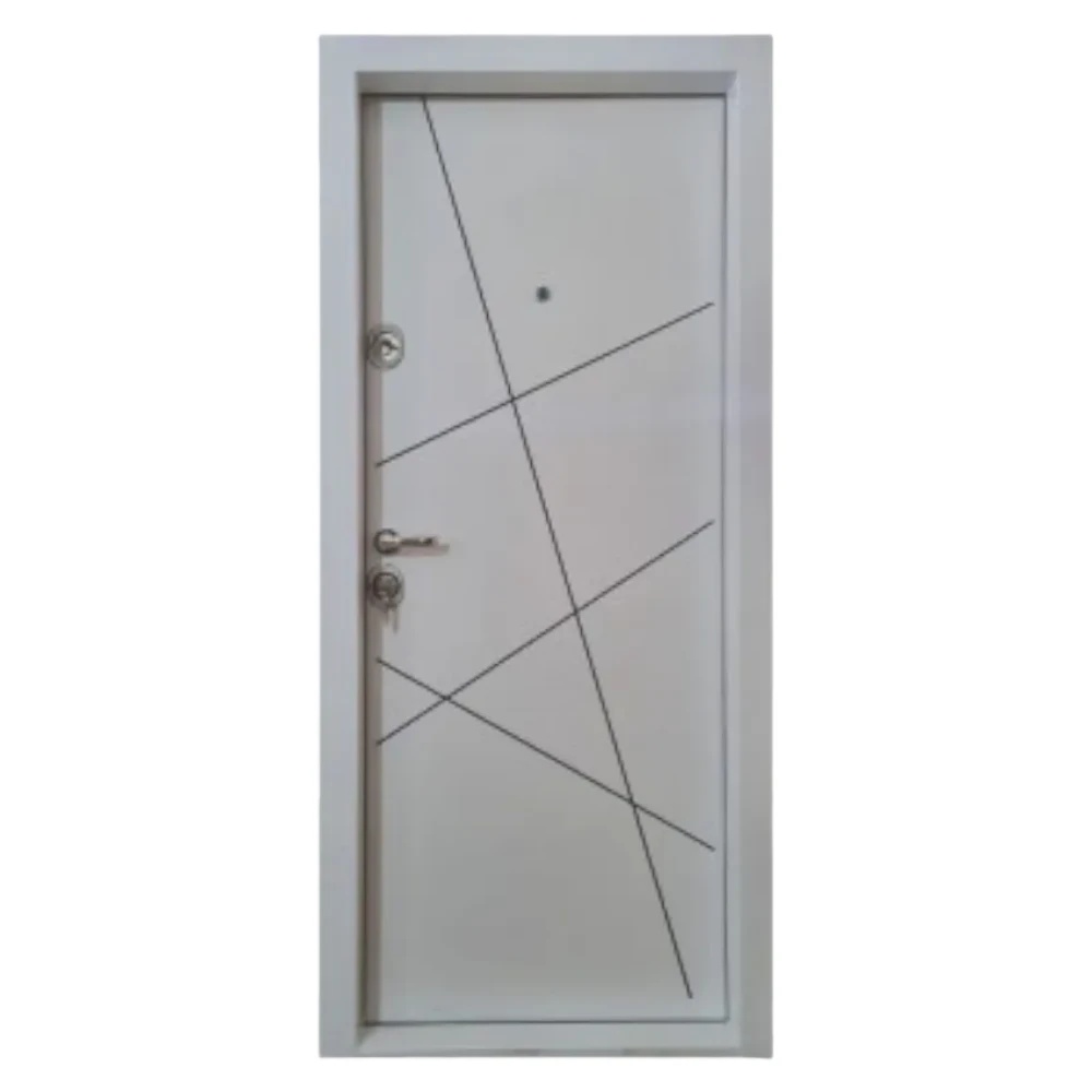 Mărește imaginea pentru Usa metalica de apartament cu izolatie si vizor Novo Doors First Class NDFC20, Deschidere Stanga Dreapta, Dimensiune 200X88 cm, Tabla 1.2 mm, Kit complet, Alb (Sens deschidere: Dreapta)