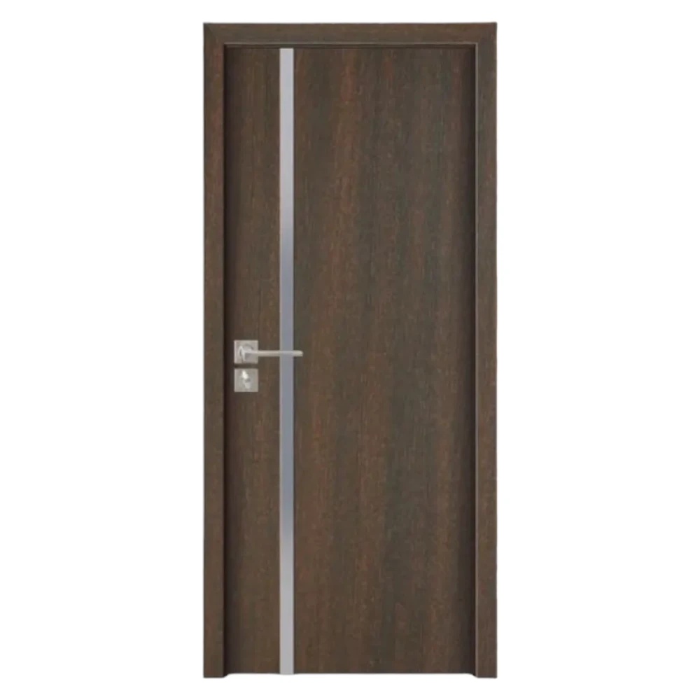 Usa Interior din MDF Novo Doors ND04 LUX PREMIUM, Cadru din Lemn Masiv, KIT COMPLET, Toc Reglabil de 10 CM INCLUS, Plinta pe Ambele Parti (Culoare: Wenge, Dimensiune: 60 cm, Maner: Patrat negru inchidere magnetica, Toc: Reglabil 10 cm)