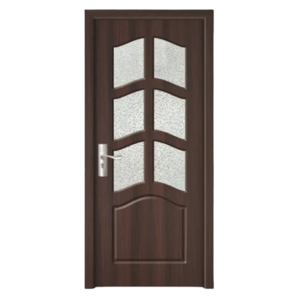 Mărește imaginea pentru Usa Interior din MDF Novo Doors ND109, Cadru din Lemn Masiv, Geam Sablat, KIT COMPLET, Toc , Manere si balamale incluse (Culoare: Wenge, Dimensiune: 80 cm, Maner: Patrat argintiu crom, Toc: Reglabil 30 cm)