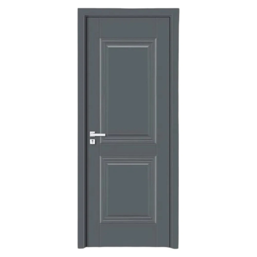 Usa Interior din MDF Novo Doors ND12 LUX PREMIUM, Cadru din Lemn Masiv, KIT COMPLET, Toc Reglabil de 10 CM INCLUS, Plinta pe Ambele Parti (Culoare: Gri Antracit, Dimensiune: 60 cm, Maner: Patrat argintiu crom, Toc: Reglabil 10 cm)