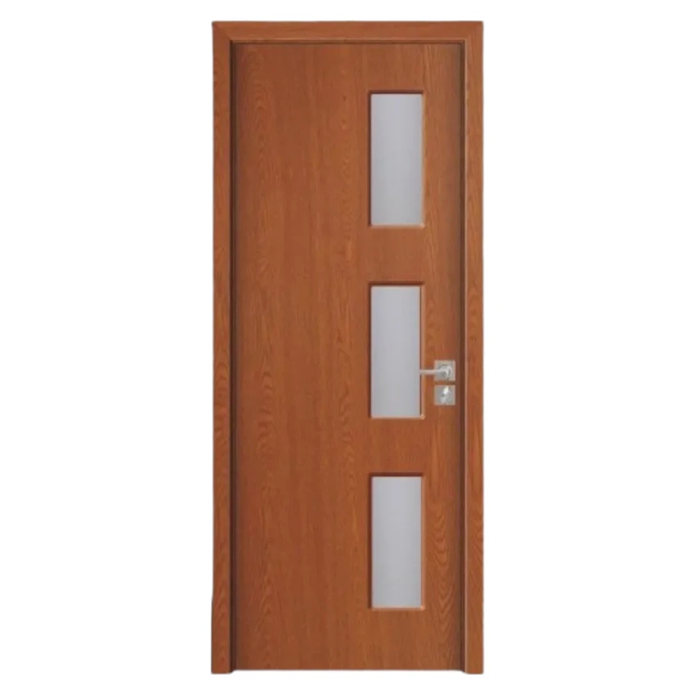 Usa Interior din MDF Novo Doors ND316, Cadru din Lemn Masiv, Geam Sablat, KIT COMPLET, Toc , Manere si balamale incluse (Culoare: Stejar Auriu, Dimensiune: 70 cm, Toc: Reglabil 30 cm, Maner: Patrat auriu inchidere magnetica)