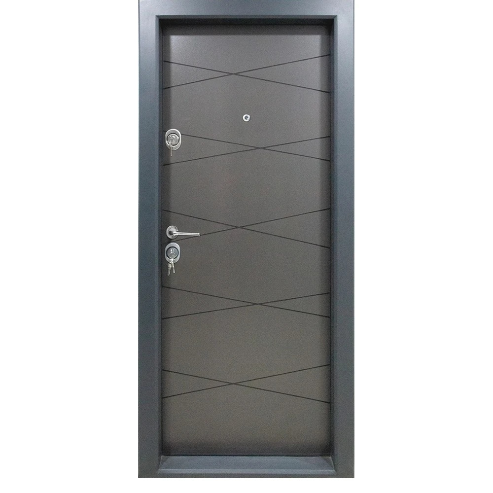 Usa metalica de apartament cu izolatie si vizor Novo Doors First Class NDS310, Deschidere Stanga Dreapta, Dimensiune 200X88 cm, Tabla 1.2 mm, Kit complet, Gri antracit (Sens deschidere: Dreapta)
