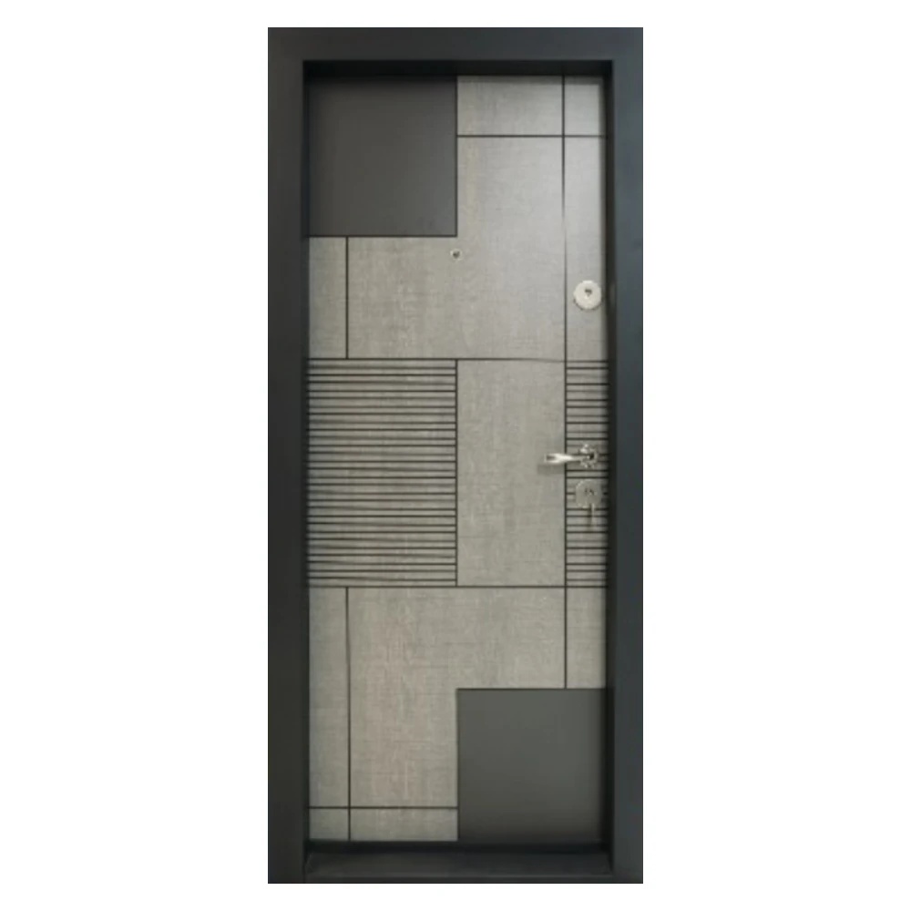 Usa metalica de apartament cu izolatie si vizor Novo Doors First Class NDS17, Deschidere Stanga Dreapta, Dimensiune 200X88 cm, Tabla 1.2 mm, Kit complet, Gri antracit (Sens deschidere: Stanga)