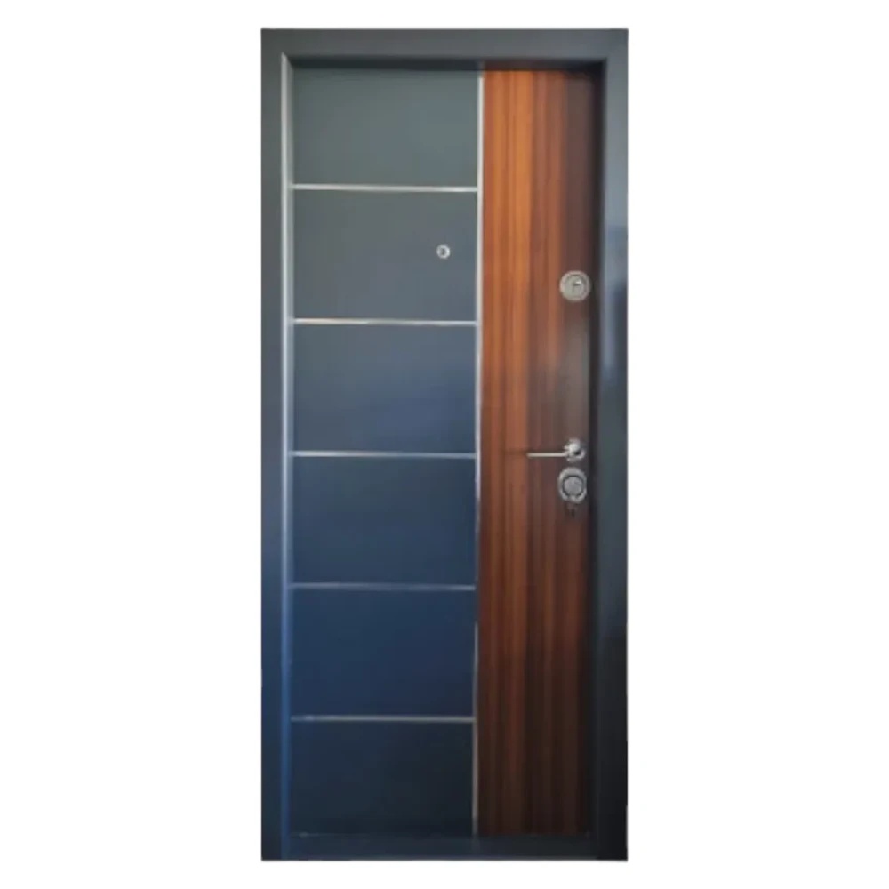 Usa metalica de exterior cu izolatie si vizor Novo Doors NDS08, Din compozit, 2 yale, Kit complet, Pentru case, Gri antracit cu insertie Stejar (Dimensiune: 98 cm, Sens deschidere: Stanga)