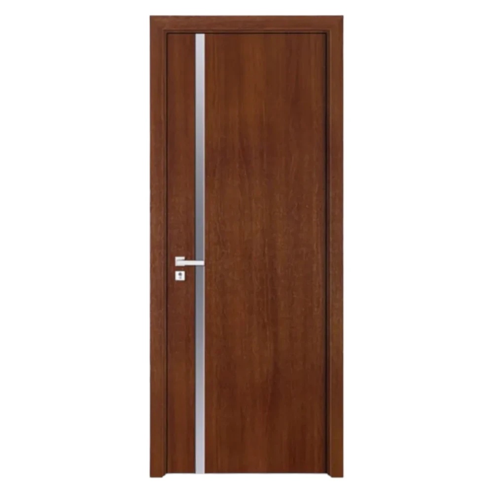Usa Interior din MDF Novo Doors ND04 LUX PREMIUM, Cadru din Lemn Masiv, KIT COMPLET, Toc Reglabil de 10 CM INCLUS, Plinta pe Ambele Parti (Culoare: Stejar Auriu, Dimensiune: 80 cm, Maner: Patrat negru inchidere magnetica, Toc: Reglabil 30 cm)