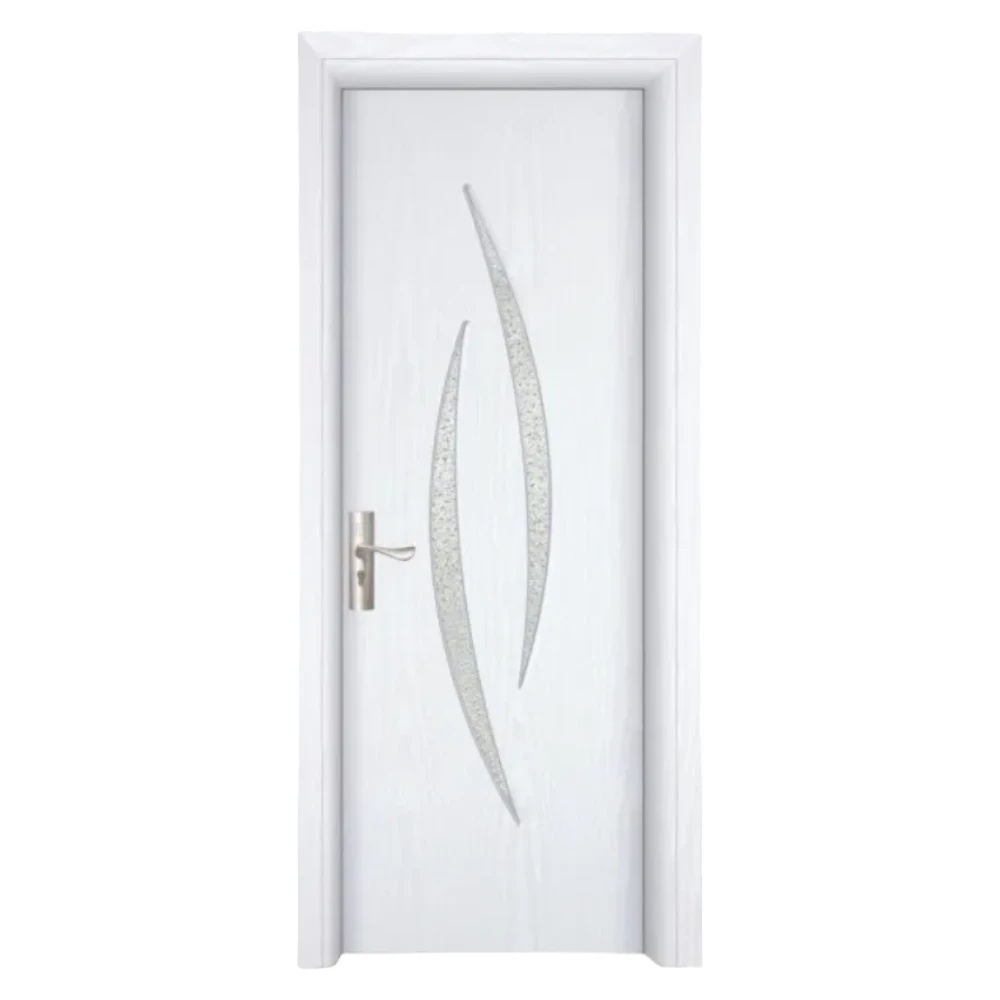 Mărește imaginea pentru Usa Interior din MDF Novo Doors ND100, Cadru din Lemn Masiv, Geam Sablat, KIT COMPLET, Toc , Manere si balamale incluse (Culoare: Alb, Dimensiune: 80 cm, Maner: Patrat argintiu crom, Toc: Fix)
