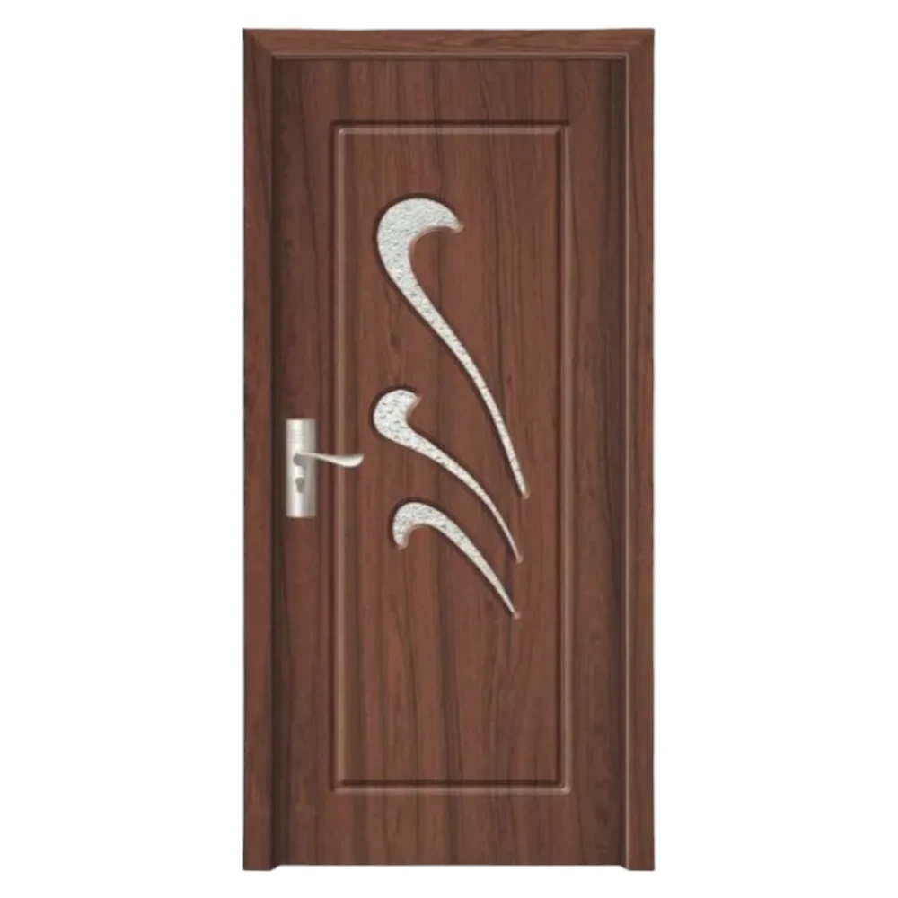 Mărește imaginea pentru Usa Interior din MDF Novo Doors ND231, Cadru din Lemn Masiv, Geam Sablat, KIT COMPLET, Toc , Manere si balamale incluse (Culoare: Nuc, Dimensiune: 70 cm, Toc: Fix, Maner: Patrat auriu inchidere magnetica)
