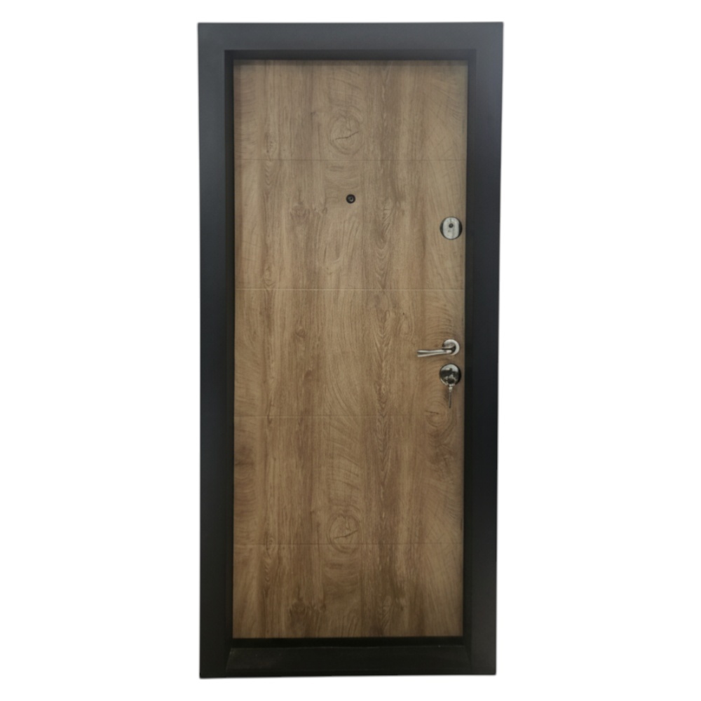 Usa metalica de apartament cu izolatie si vizor Novo Doors First Class NDS28, Deschidere Stanga Dreapta, Dimensiune 200X88 cm, Tabla 1.2 mm, Kit complet, Stejar deschis (Sens deschidere: Stanga)