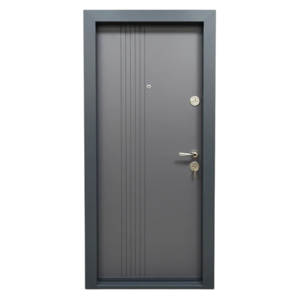 Usa metalica de apartament cu izolatie si vizor Novo Doors First Class NDS30, Deschidere Stanga Dreapta, Dimensiune 200X88 cm, Tabla 1.2 mm, Kit complet, Gri antracit (Sens deschidere: Stanga)