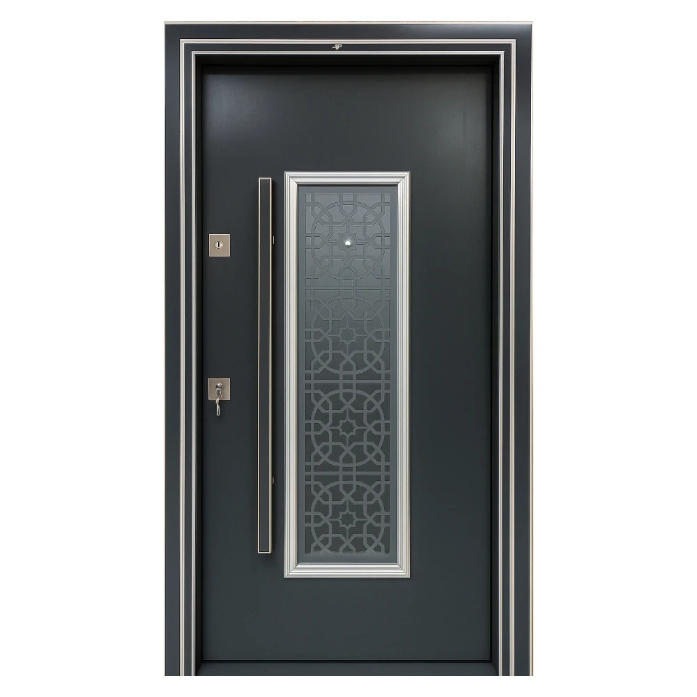 Usa metalica de exterior cu izolatie si vizor Novo Doors NDS1001S, Din compozit, 2 yale, Kit complet, Pentru case (Sens deschidere: Stanga)