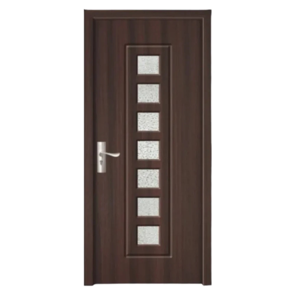 Usa Interior din MDF Novo Doors ND236, Cadru din Lemn Masiv, Geam Sablat, KIT COMPLET, Toc , Manere si balamale incluse (Culoare: Wenge, Dimensiune: 70 cm, Toc: Fix, Maner: Patrat auriu inchidere magnetica)