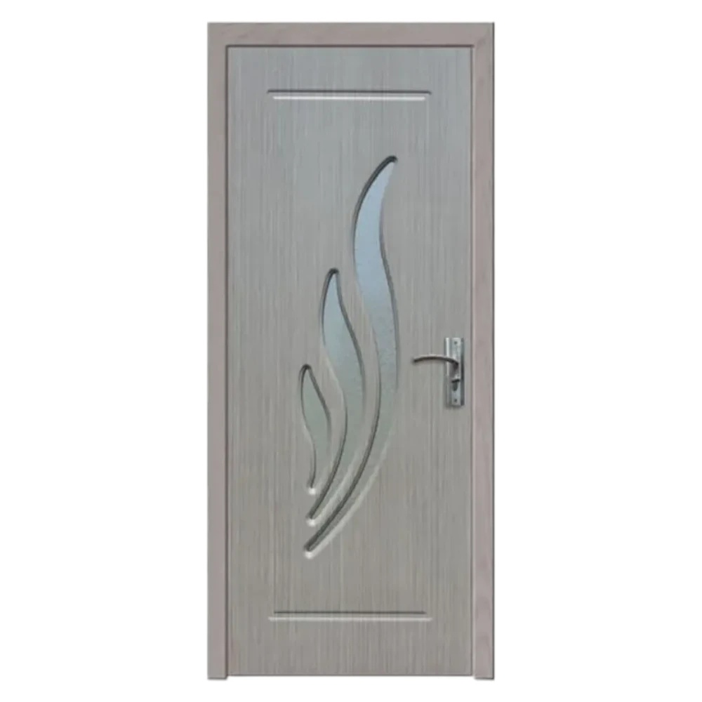Usa Interior din MDF Novo Doors ND310, Cadru din Lemn Masiv, Geam Sablat, KIT COMPLET, Toc , Manere si balamale incluse (Culoare: Gri, Dimensiune: 60 cm, Maner: Standard, Toc: Reglabil 10 cm)