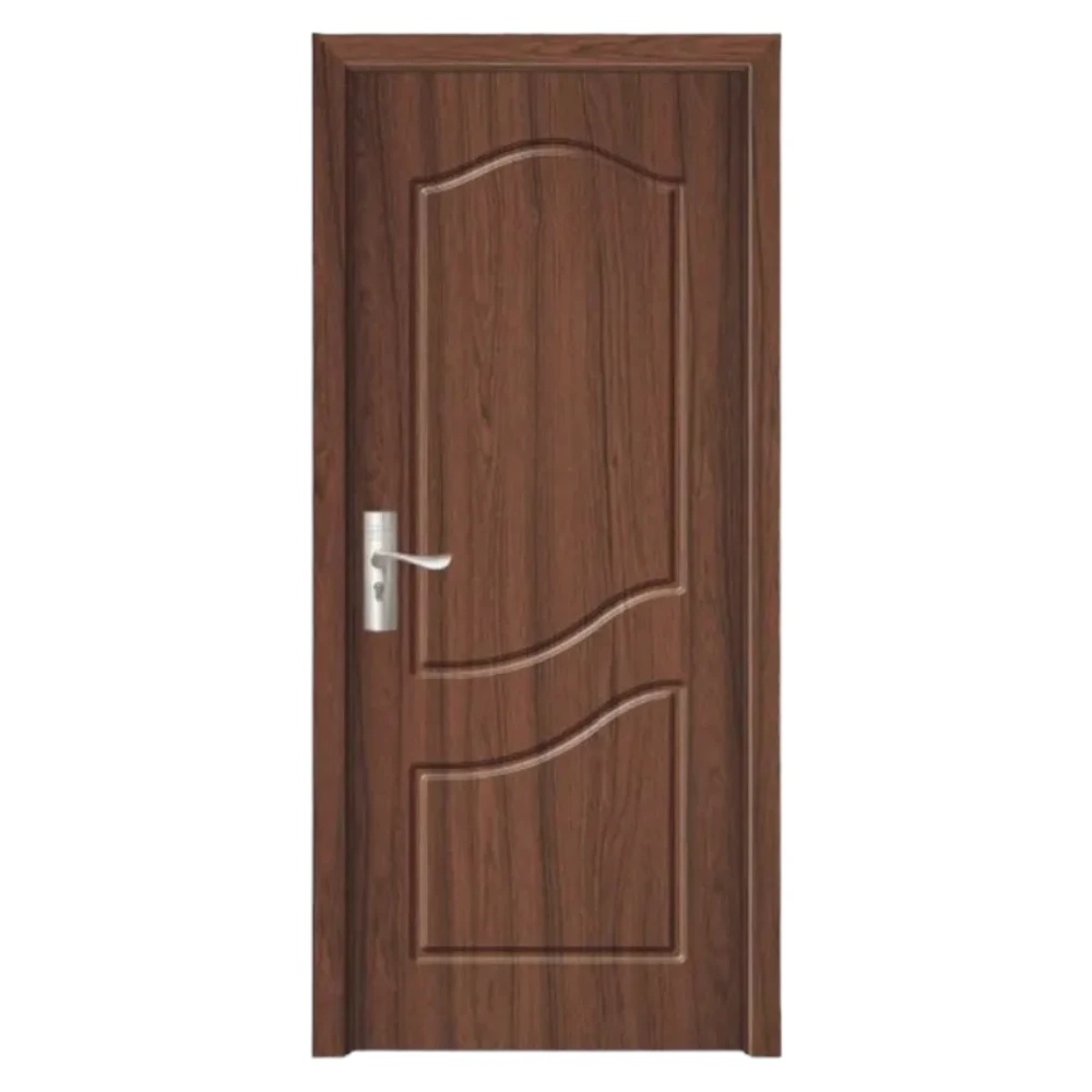 Mărește imaginea pentru Usa Interior din MDF Novo Doors ND80, Cadru din Lemn Masiv, KIT COMPLET, Toc , Manere si balamale incluse (Culoare: Nuc, Dimensiune: 80 cm, Toc: Fix, Maner: Patrat auriu inchidere magnetica)