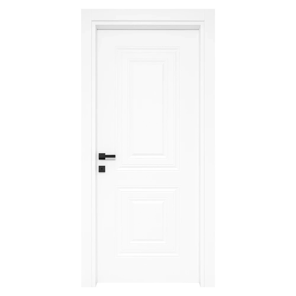 Usa Interior din MDF Novo Doors NDF22 LUX PREMIUM SOFT TOUCH, Cadru din Lemn Masiv, KIT COMPLET, Toc Reglabil de 10 CM INCLUS, Plinta pe Ambele Parti (Culoare: Alb mat, Dimensiune: 60 cm, Toc: Reglabil 10 cm, Maner: Patrat negru)