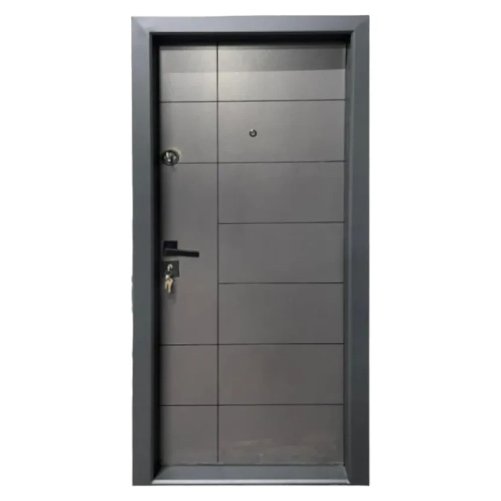 Usa metalica de apartament cu izolatie si vizor Novo Doors First Class NDS304, Deschidere Stanga Dreapta, Dimensiune 200X88 cm, Tabla 1.2 mm, Kit complet, Gri antracit (Sens deschidere: Dreapta)