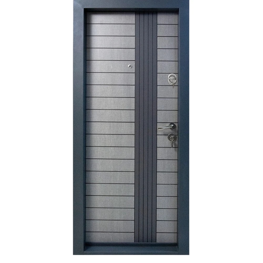 Usa metalica de apartament cu izolatie si vizor Novo Doors First Class NDS14, Deschidere Stanga Dreapta, Dimensiune 200X88 cm, Tabla 1.2 mm, Kit complet, Gri antracit (Sens deschidere: Stanga)