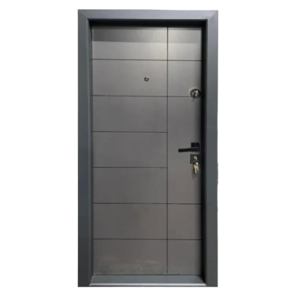 Usa metalica de apartament cu izolatie si vizor Novo Doors First Class NDS304, Deschidere Stanga Dreapta, Dimensiune 200X88 cm, Tabla 1.2 mm, Kit complet, Gri antracit (Sens deschidere: Stanga)