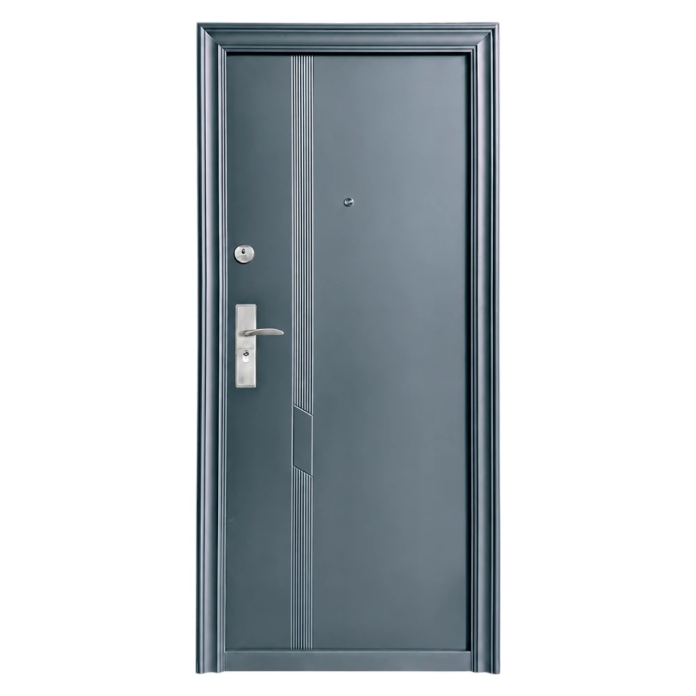 Usa metalica de exterior cu izolatie si vizor Novo Doors ND43, Deschidere Stanga Dreapta, tabla 0.5 mm, balamale si clanta incluse, toc de 7 cm, pentru case, Gri Antracit (Sens deschidere: Dreapta)