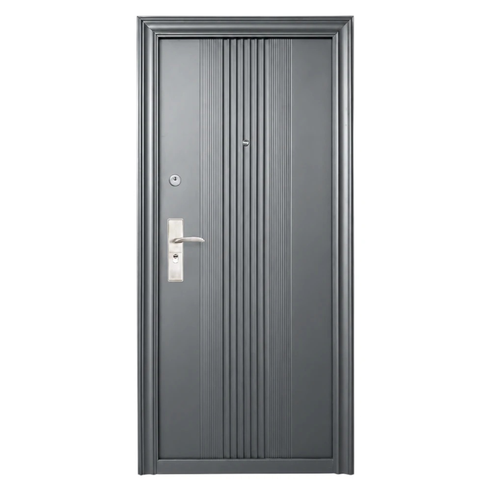 Usa metalica de exterior cu izolatie si vizor Novo Doors ND45, Deschidere Stanga Dreapta, tabla 0.5 mm, balamale si clanta incluse, toc de 7 cm, pentru case (Culoare: Gri Antracit, Sens deschidere: Dreapta)