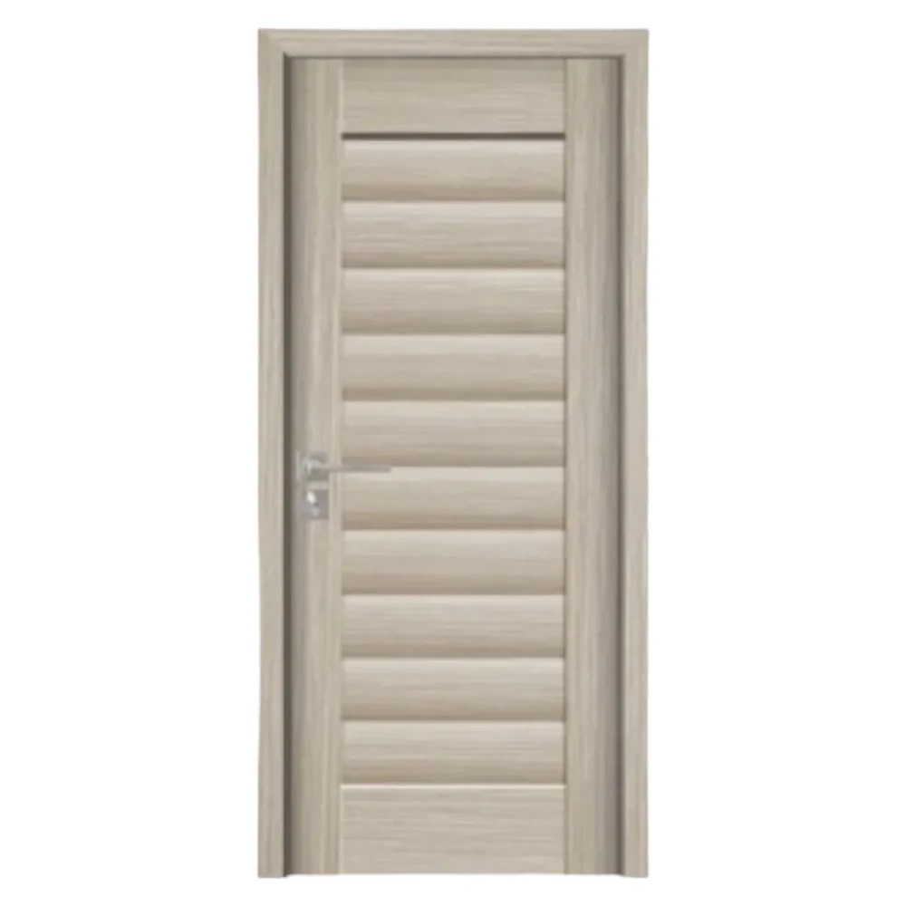 Usa Interior din MDF Novo Doors ND01 LUX PREMIUM, Cadru din Lemn Masiv, KIT COMPLET, Toc Reglabil de 10 CM INCLUS, Plinta pe Ambele Parti (Culoare: Gri, Dimensiune: 80 cm, Maner: Patrat negru inchidere magnetica, Toc: Reglabil 30 cm)