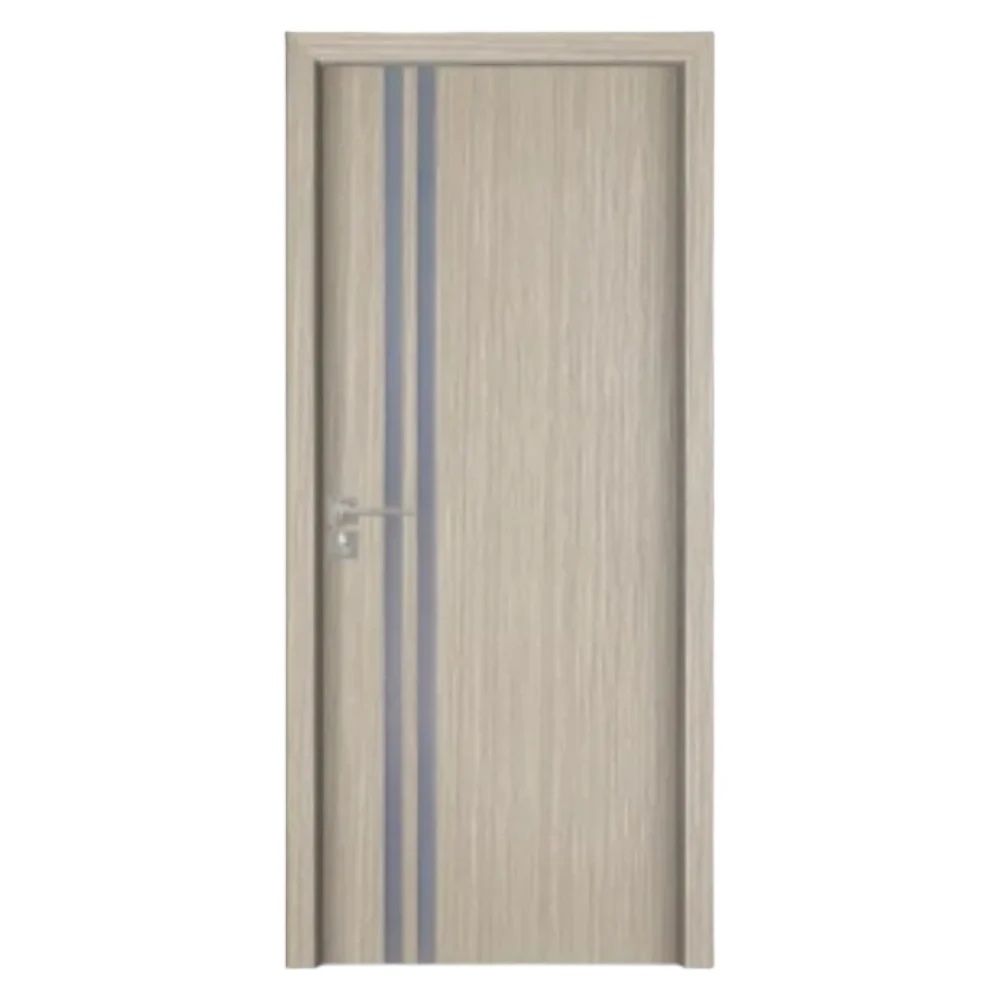 Usa Interior din MDF Novo Doors ND08 LUX PREMIUM, Cadru din Lemn Masiv, KIT COMPLET, Toc Reglabil de 10 CM INCLUS, Plinta pe Ambele Parti (Culoare: Gri, Dimensiune: 60 cm, Toc: Reglabil 30 cm, Maner: Patrat auriu inchidere magnetica)