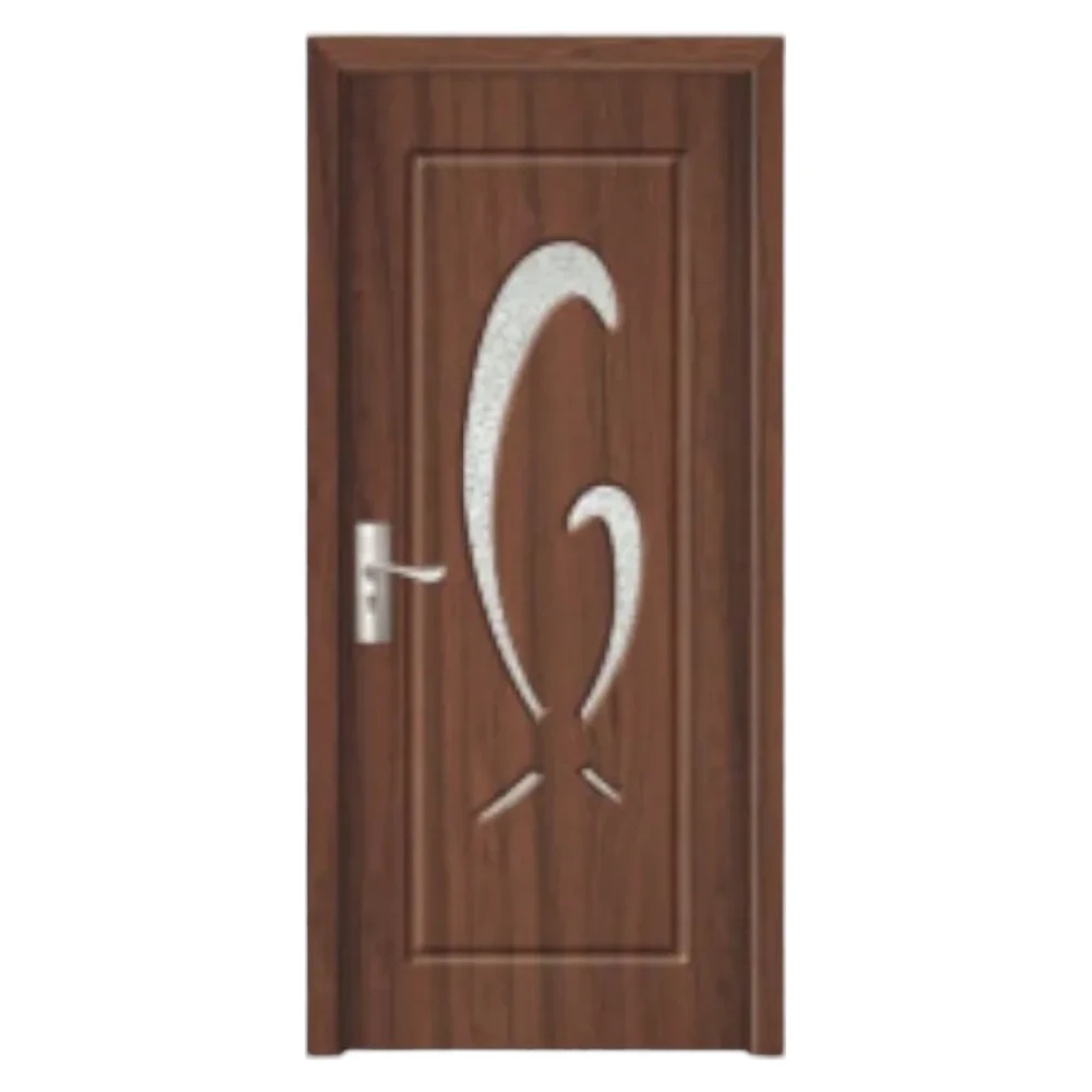 Mărește imaginea pentru Usa Interior din MDF Novo Doors ND219, Cadru din Lemn Masiv, Geam Sablat, KIT COMPLET, Toc , Manere si balamale incluse (Culoare: Nuc, Dimensiune: 60 cm, Maner: Patrat negru inchidere magnetica, Toc: Fix)