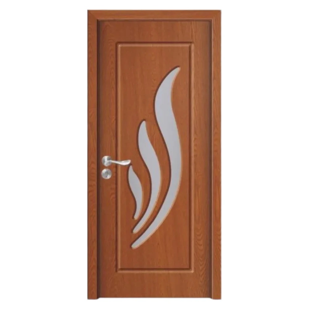 Usa Interior din MDF Novo Doors ND310, Cadru din Lemn Masiv, Geam Sablat, KIT COMPLET, Toc , Manere si balamale incluse (Culoare: Stejar Auriu, Dimensiune: 60 cm, Toc: Fix, Maner: Patrat auriu inchidere magnetica)