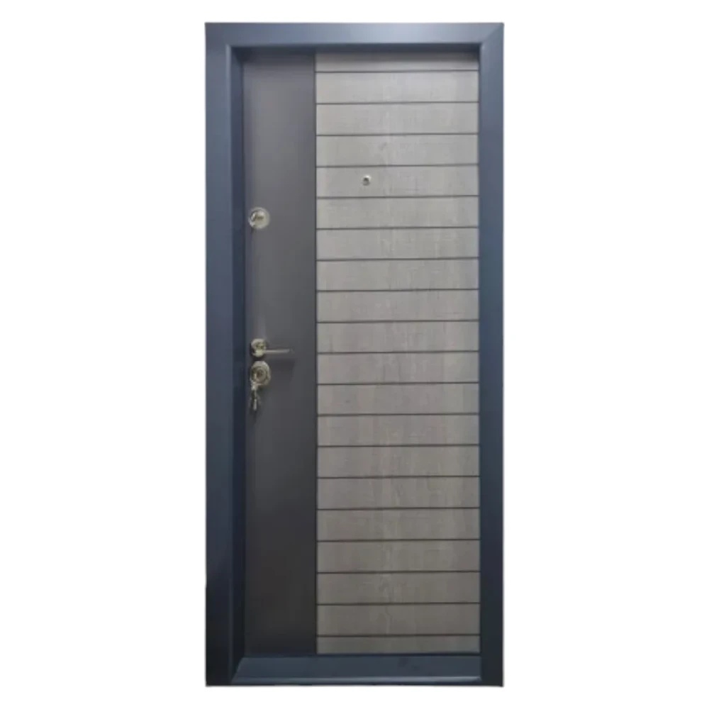Usa metalica de apartament cu izolatie si vizor Novo Doors First Class NDS03, Deschidere Stanga Dreapta, Dimensiune 200X88 cm, Tabla 1.2 mm, Kit complet, Gri antracit (Sens deschidere: Dreapta)