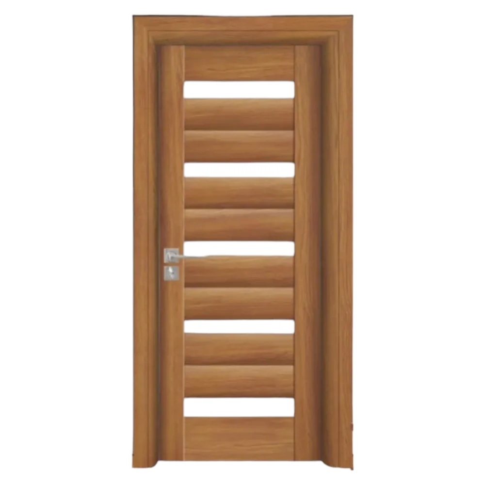 Usa Interior din MDF Novo Doors ND02 LUX PREMIUM, Cadru din Lemn Masiv, KIT COMPLET, Toc Reglabil de 10 CM INCLUS, Plinta pe Ambele Parti (Culoare: Stejar Auriu, Dimensiune: 60 cm, Toc: Reglabil 10 cm, Maner: Patrat auriu inchidere magnetica)