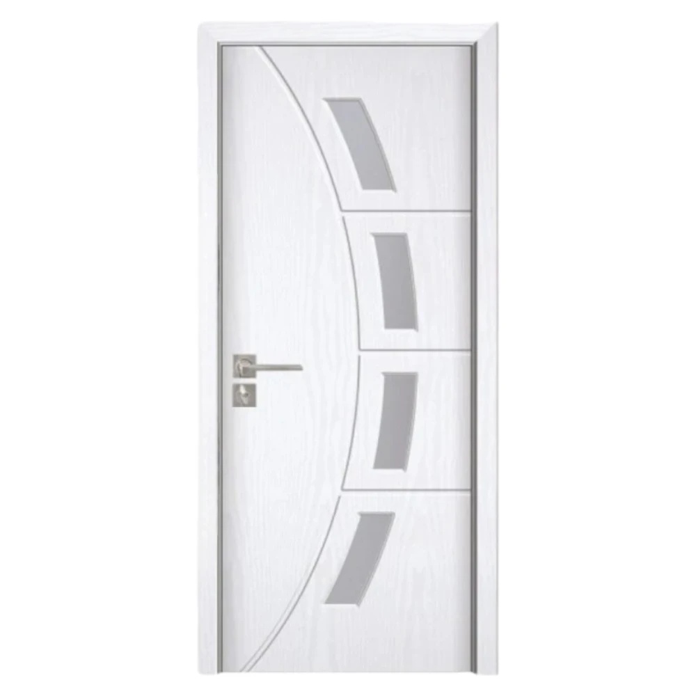Mărește imaginea pentru Usa Interior din MDF Novo Doors ND508, Cadru din Lemn Masiv, Geam Sablat, KIT COMPLET, Toc , Manere si balamale incluse (Culoare: Alb, Dimensiune: 80 cm, Maner: Patrat argintiu crom, Toc: Reglabil 10 cm)