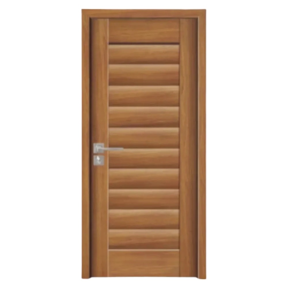 Usa Interior din MDF Novo Doors ND01 LUX PREMIUM, Cadru din Lemn Masiv, KIT COMPLET, Toc Reglabil de 10 CM INCLUS, Plinta pe Ambele Parti (Culoare: Stejar Auriu, Dimensiune: 70 cm, Maner: Patrat argintiu crom, Toc: Reglabil 30 cm)